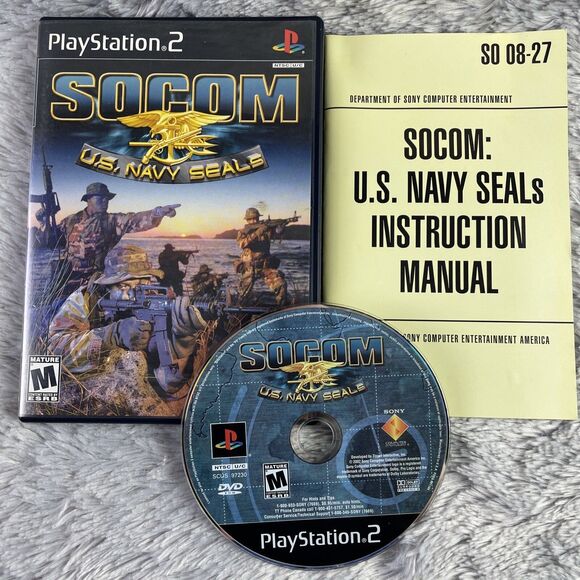 SOCOM U.S. Navy Seals (Sony PlayStation 2, 2002) PS2 Black Label Complete - Picture 1 of 15